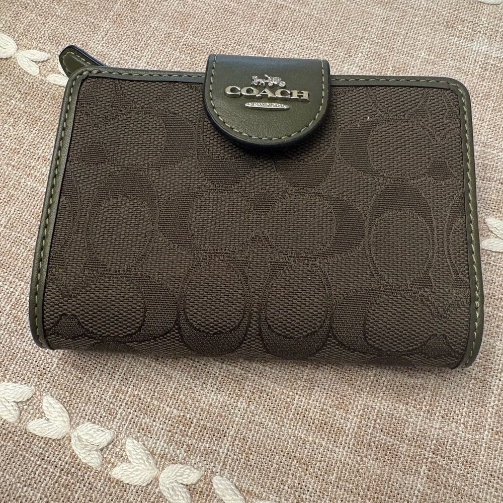 Coach Olive Green Signature Wallet